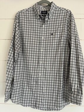 Chaps Men's Black and White Plaid Button-Down Shirt